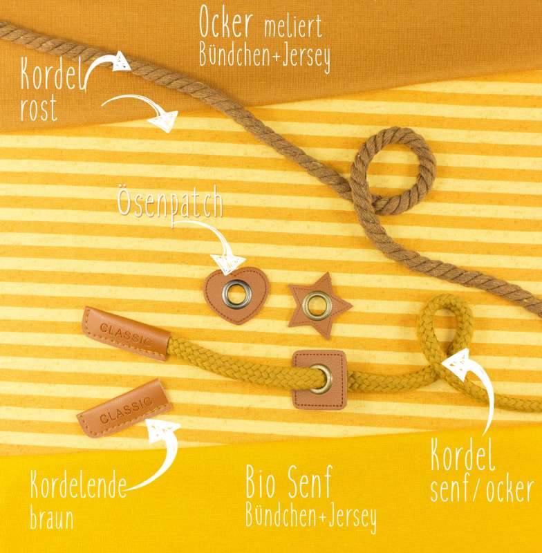 REST 33 cm Bio Sommersweat #Ringel Senf